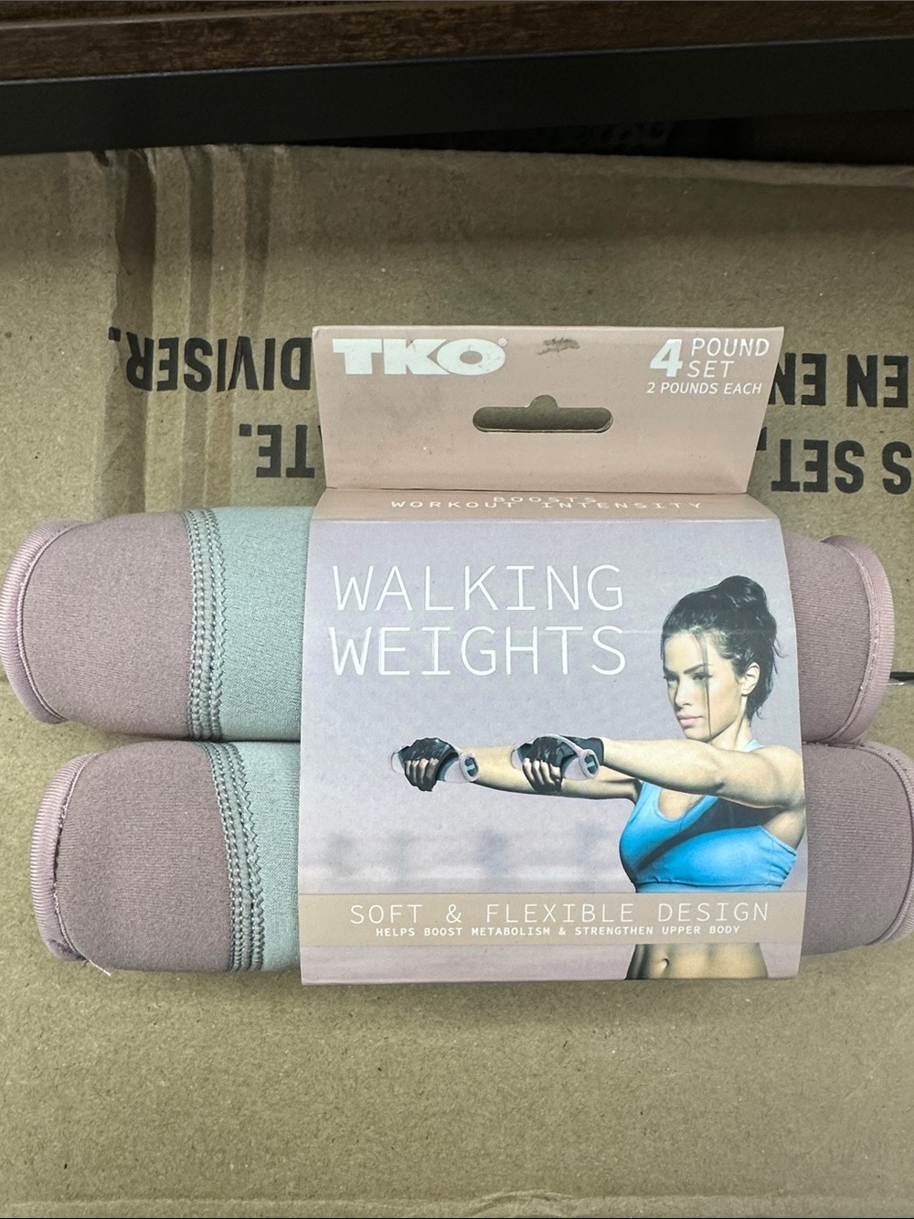 TKO Walking Weights - Dusty Pink & Light Gray (4 lb set)